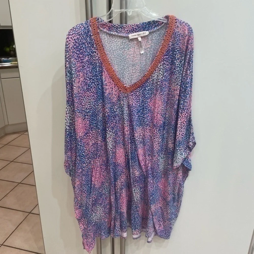 Nanette Lenore Swim Cover Up Beaded Colorful Size Medium